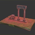 Gate House Stone Gate House Gate Post Stone Gate Post Ruin Gate Post Arch Stone Post Outdoor Articles Realistic 3d model