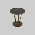 Modern Dining Table With Sleek Metal Legs And Round Tabletop Design 3d model