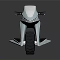 Futuristic Silver Vehicle With Streamlined Design Black Seat And Large Tires