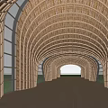 Modern Covered Bridge Landscape Bridge Landscape Covered Bridge Rain Corridor Frame Landscape Structure 3d model