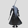 Male warrior game character samurai broadsword warrior 3d model