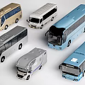 Collection of Assorted Colored Model Buses with Different Types and Styles