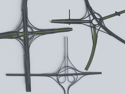 Modern Elevated Interchange Viaduct Viaduct 3d model