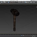 Heavy Duty Sledgehammer With Rusty Metal Head And Wooden Handle