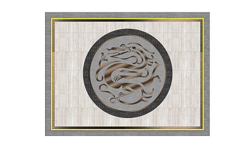 New Chinese-style Tile Dragon-shaped Carving Pavement 3d model