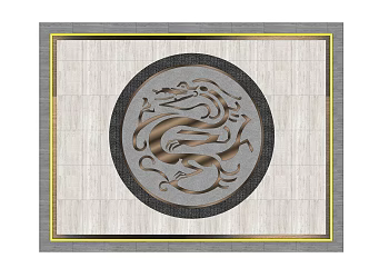 New Chinese-style Tile Dragon-shaped Carving Pavement 3d model