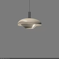 Modern White Ceiling Pendant Lamp With Metallic Stem And Illuminated Design 3d model
