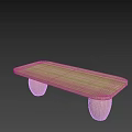 Minimalist Light Wood Coffee Table With Cylindrical Legs And Simple Design 3d model