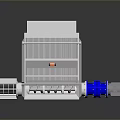 Industrial Vibrating Screening Machine With Gray Body And Blue Motor Component Structure