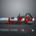 Red And Silver Heavy Duty Mechanical Weapon With Modern Design And Barrel Structure