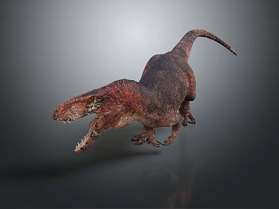 Realistic Fierce Carnivorous Dinosaur 3D Model Open Mouth Sharp Teeth Dynamic Pose 3d model