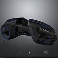Futuristic Concept Car With Sleek Black Body And Blue Accents Open Top Design