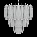 Elegant Modern Chandelier With White Feather Shaped Design Gold Frame And Soft Lighting