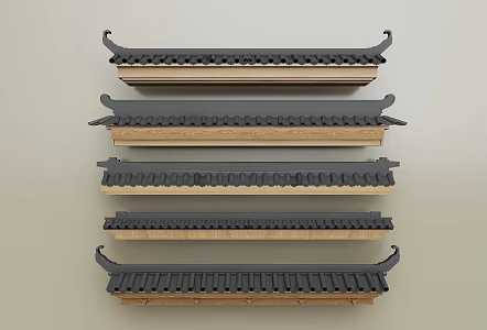 Chinese-style eaves Chinese-style eaves line Cornice ridge Chinese-style component Eaves tile ridge tile component 3d model