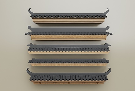 Chinese-style eaves Chinese-style eaves line Cornice ridge Chinese-style component Eaves tile ridge tile component 3d model