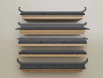 Chinese-style eaves Chinese-style eaves line Cornice ridge Chinese-style component Eaves tile ridge tile component 3d model