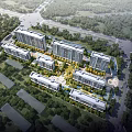 Aerial Planning of Modern Residential Community with Green Spaces and Road Networks
