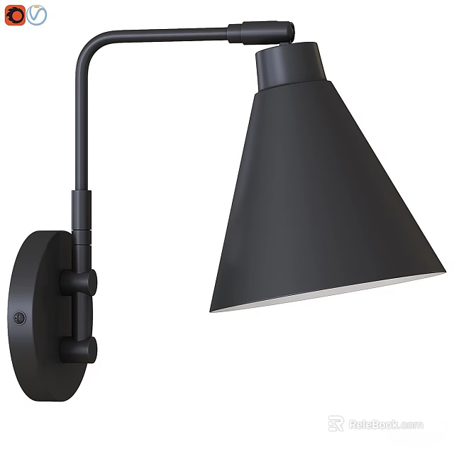 Modern Black Wall Mounted Conical Shade Wall Lamp For Home Decor 3d model