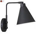 Modern Black Wall Mounted Conical Shade Wall Lamp For Home Decor 3d model