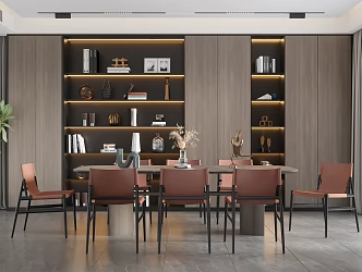 Modern Restaurant Dining Table and Chair Bar Chandelier Wine Cabinet Decorative Cabinet Dining Table Dining Chair Single Chair Ornaments Trendy Play 3d model