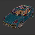 Blue SUV Car With Transparent Roof Orange Interior Sporty Wheels And Modern Design