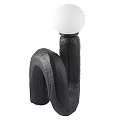 Modern Table Lamp With Black Textured Curved Base And White Globe Lampshade Unique Design 3d model