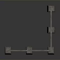 Textured Gray Panel Display Stand With Multiple Sections Colorful Posters And Supporting Pillars