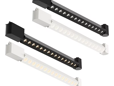 Slim Design Grille Lights with Black and White Housing and Evenly Spaced LED Bulbs 3d model