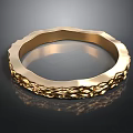 Golden Textured Ring With Carved Pattern And Metal Surface For Daily Use 3d model