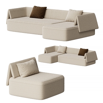 Silent Wind Sofa Combination Single Sofa Corner Sofa Combination 3d model