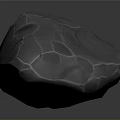 Natural Rock Formation With Irregular Shape And Pitted Textured Surface Against Dark Background