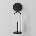 Modern Black Metal Wall Sconce With Round Base And Candle Style Design For Home Decor