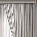 Elegant Light Filtering Curtains With Striped Fabric And Tie Back Design