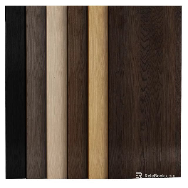 Natural Stone and Wood Planks Featuring Different Colors and Textures for Home Design 3d model 