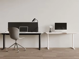 computer desk computer 3d model