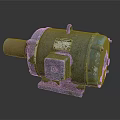 Old Industrial Electric Motor With Metal Casing Base And Label