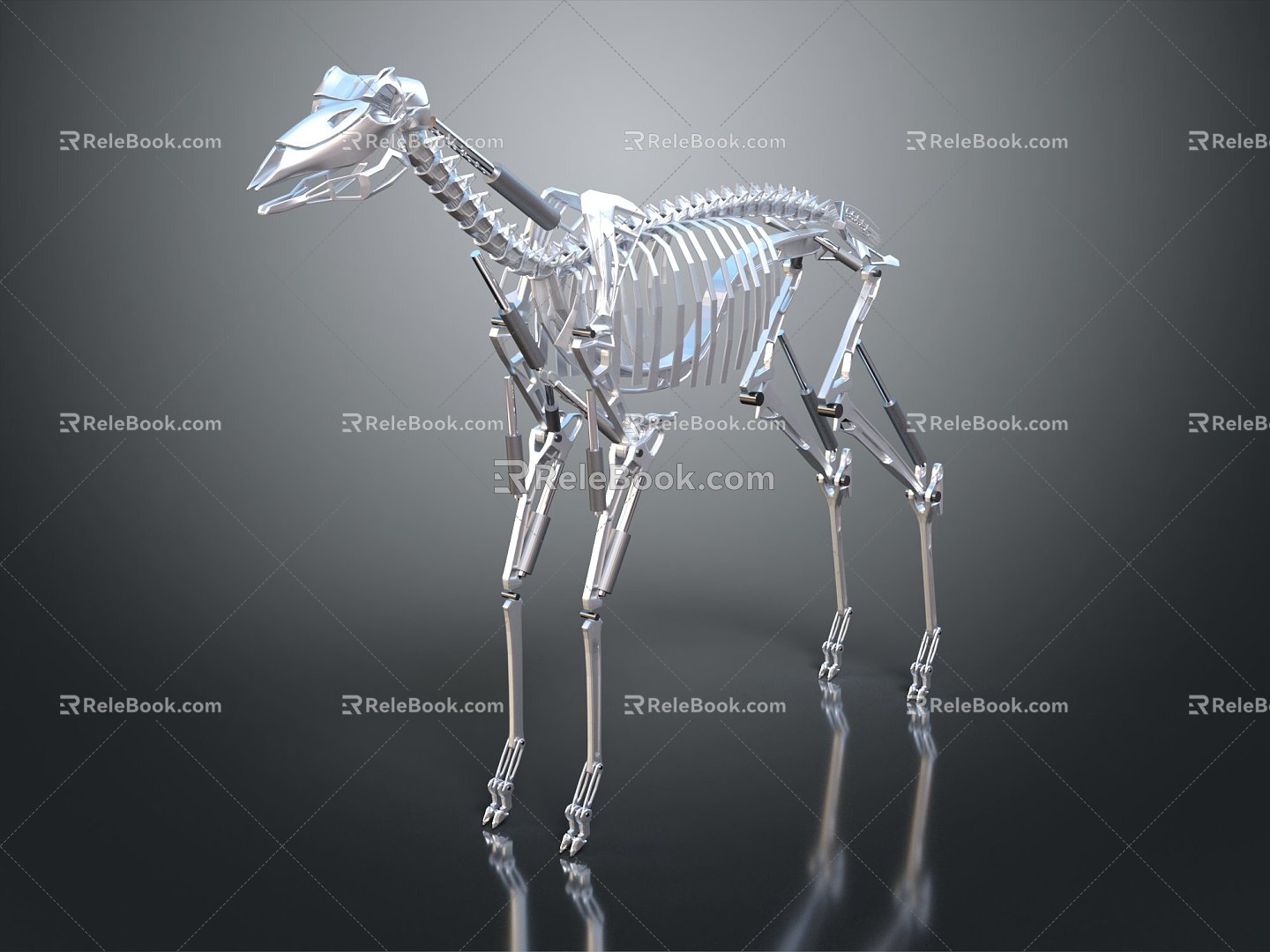 Modern Skeleton Metal Dinosaur Skeleton Alloy Skeleton Animal Skeleton Animal Skeleton 3d model