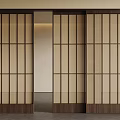 Minimalist Sliding Doors With Wooden Frames And Translucent Panels In Modern Interior