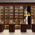 Elegant Display Cabinets and Shelves in Retail Shop with Organized Product Displays