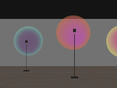Colorful Gradient Round Glowing Decorative Floor Lamps For Modern Interior Space 3d model