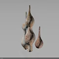 Three Unique Shaped Decorative Ceramic Furniture Pieces With Natural Tones And Textured Surface