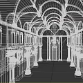 Traditional Hotel Lobby With Arched Ceiling Intricate Patterns And Stained Glass Windows