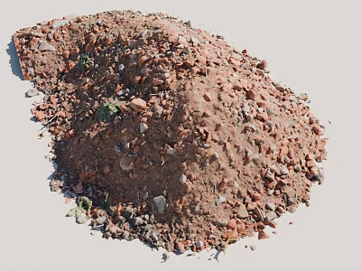 Pile Of High Quality Natural Stone And Wood Building Materials For Construction Projects 3d model