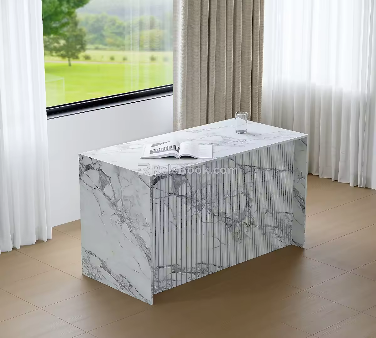Modern island table marble island table marble bar kitchen island table marble dining table 3d model