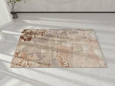 Modern Square Carpet 3d model