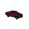 Red Pickup Truck Double Cab Exterior Design With Stylish Wheels And Front Grille