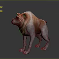 3D Character Bulldog Dog With Orange And White Fur In Standing Pose
