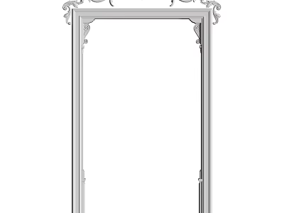 Classical Decorative Frame with Elaborate Top Ornaments and Carved Side Details 3d model