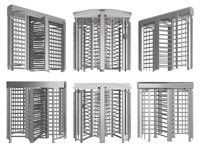 Public Facility Stainless Steel Security Turnstiles With Various Revolving Gate Designs 3d model