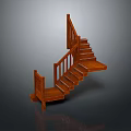 Wooden Staircase Design With Handrail And Steps For Interior Spaces